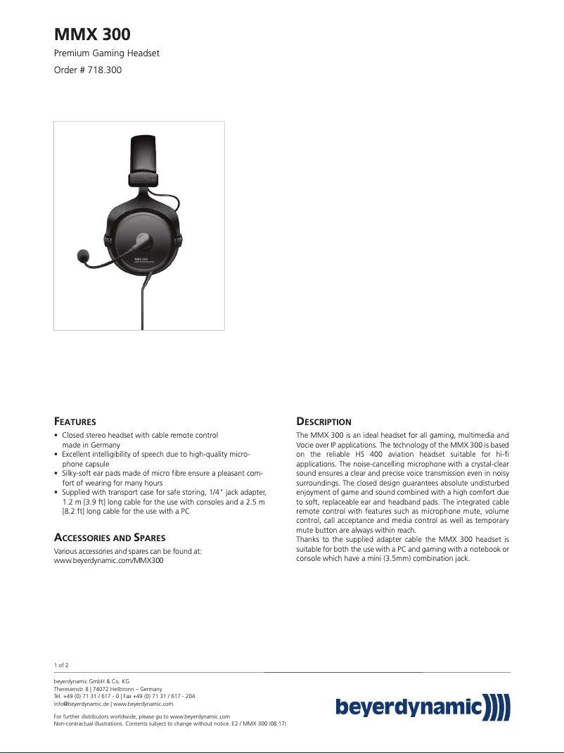 Image de la première page du manuel de l'appareil MMX 300