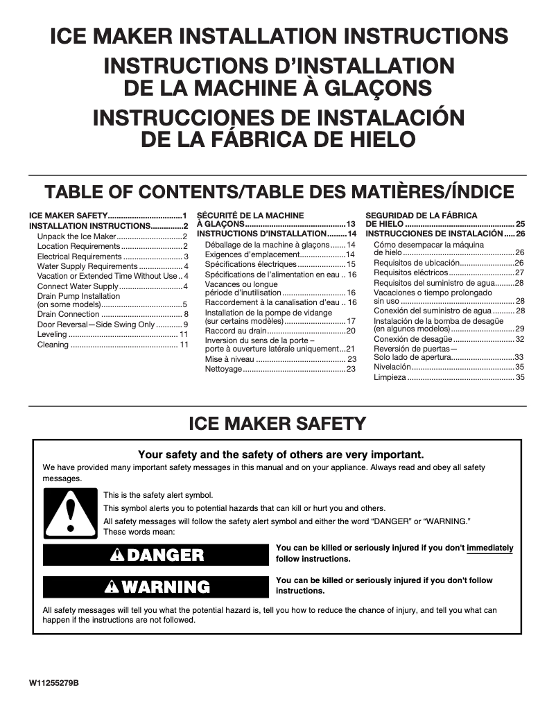Page n°1 - Guide d'installation KitchenAid KUID308HPS