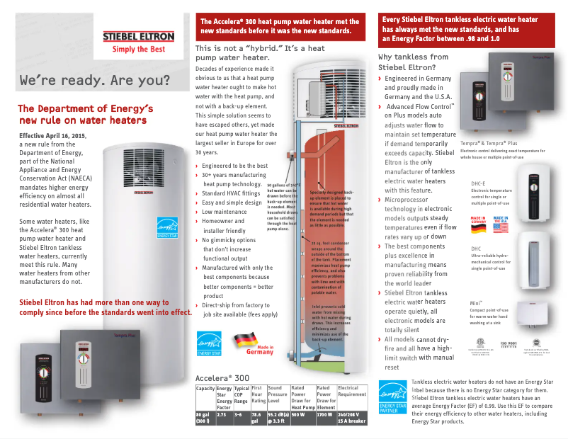 Page n°1 - Informations de garantie Stiebel Eltron Tempra Trend