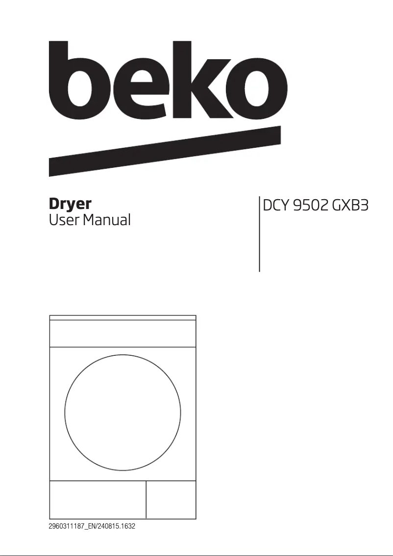 Page n°1 - Manuel utilisateur Beko DCY 9502 GXB3