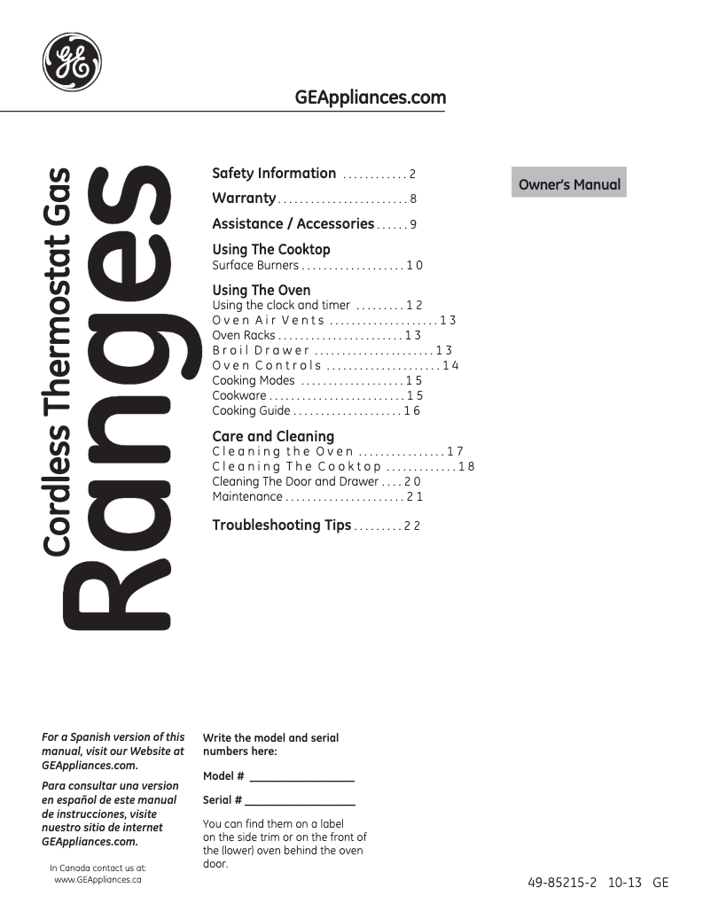 Page n°1 - Manuel d'utilisation et d'entretien Hotpoint RGB518PCDWH