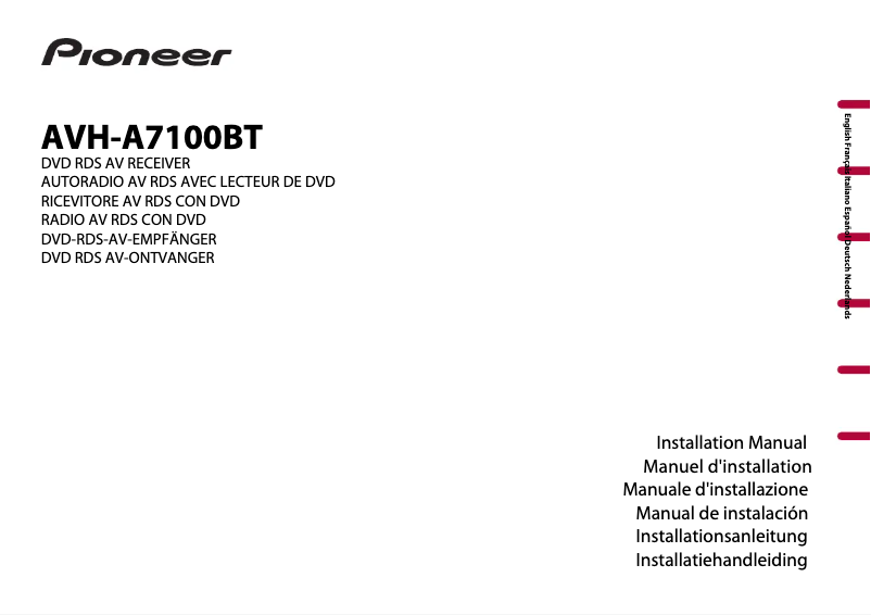 Image de la première page du manuel de l'appareil AVH-A7100BT