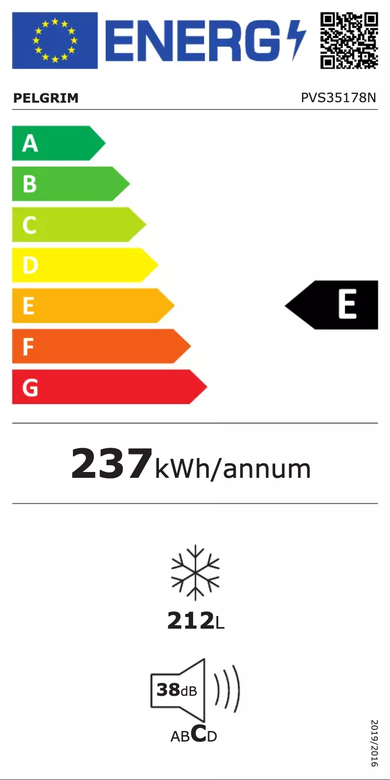 Page n°1 - Label énergétique Pelgrim PVS35178N