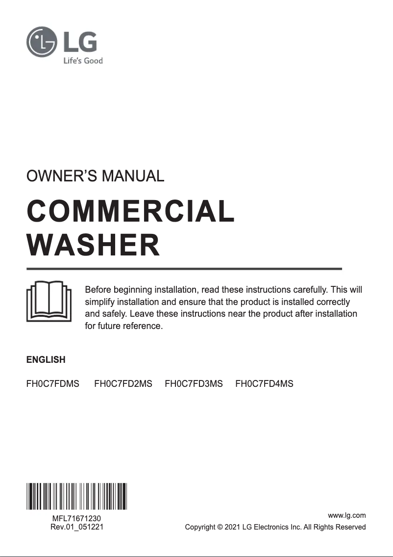 Page n°1 - Manuel utilisateur LG FH0C7FD2MS