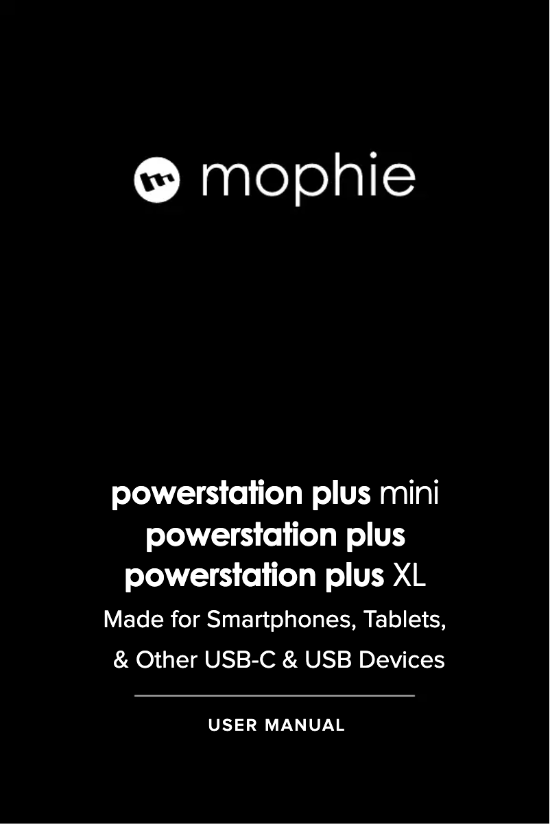 Page 1 de la notice Manuel utilisateur Mophie Powerstation Plus USB-C