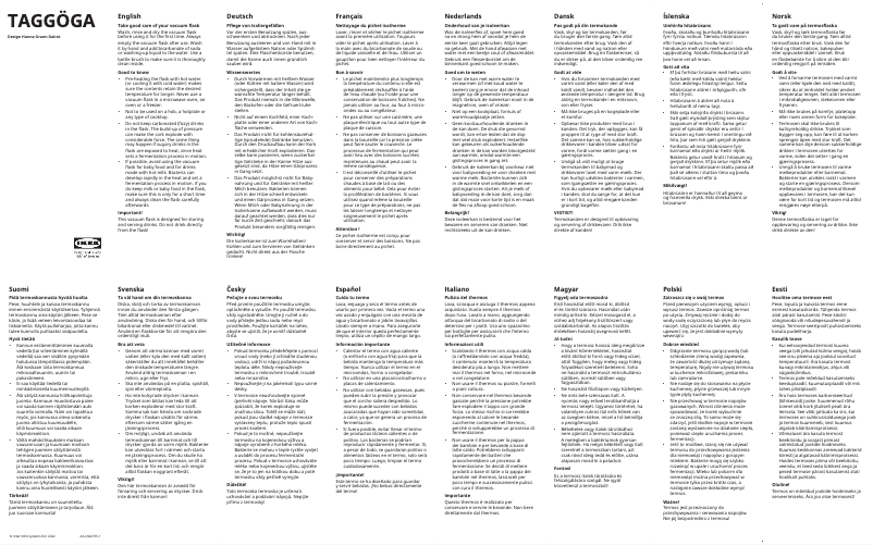 Page 1 de la notice Manuel utilisateur Ikea TAGGÖGA 905.413.53