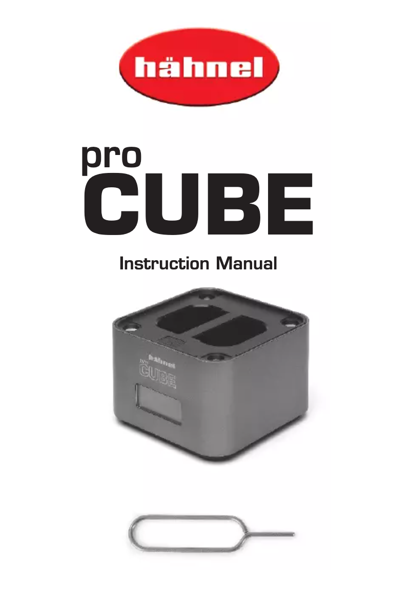 Page 1 de la notice Manuel utilisateur Hähnel ProCube