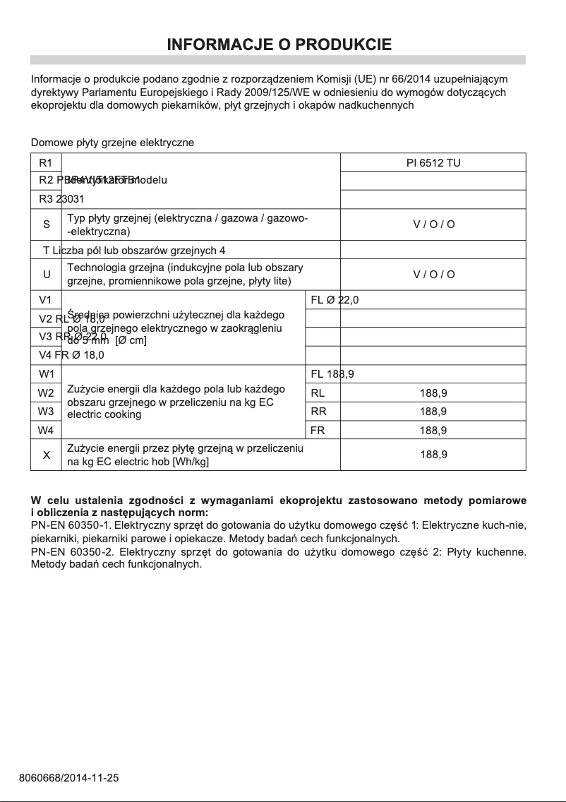 Page n°1 - Manuel utilisateur Amica PI 6512 TU