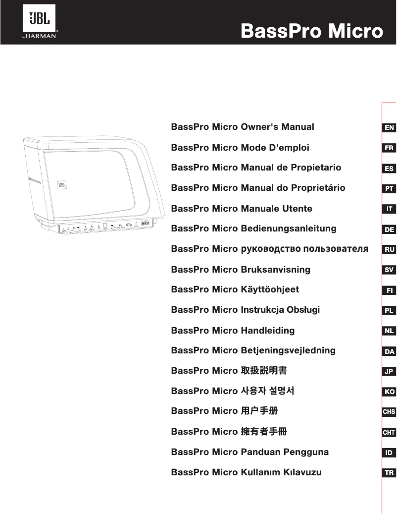 Page n°1 - Manuel utilisateur JBL BassPro Micro