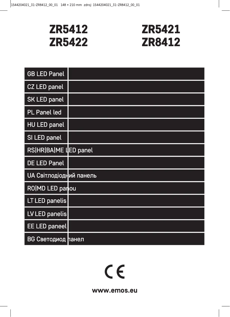 Page 1 de la notice Manuel utilisateur Emos ZR8412
