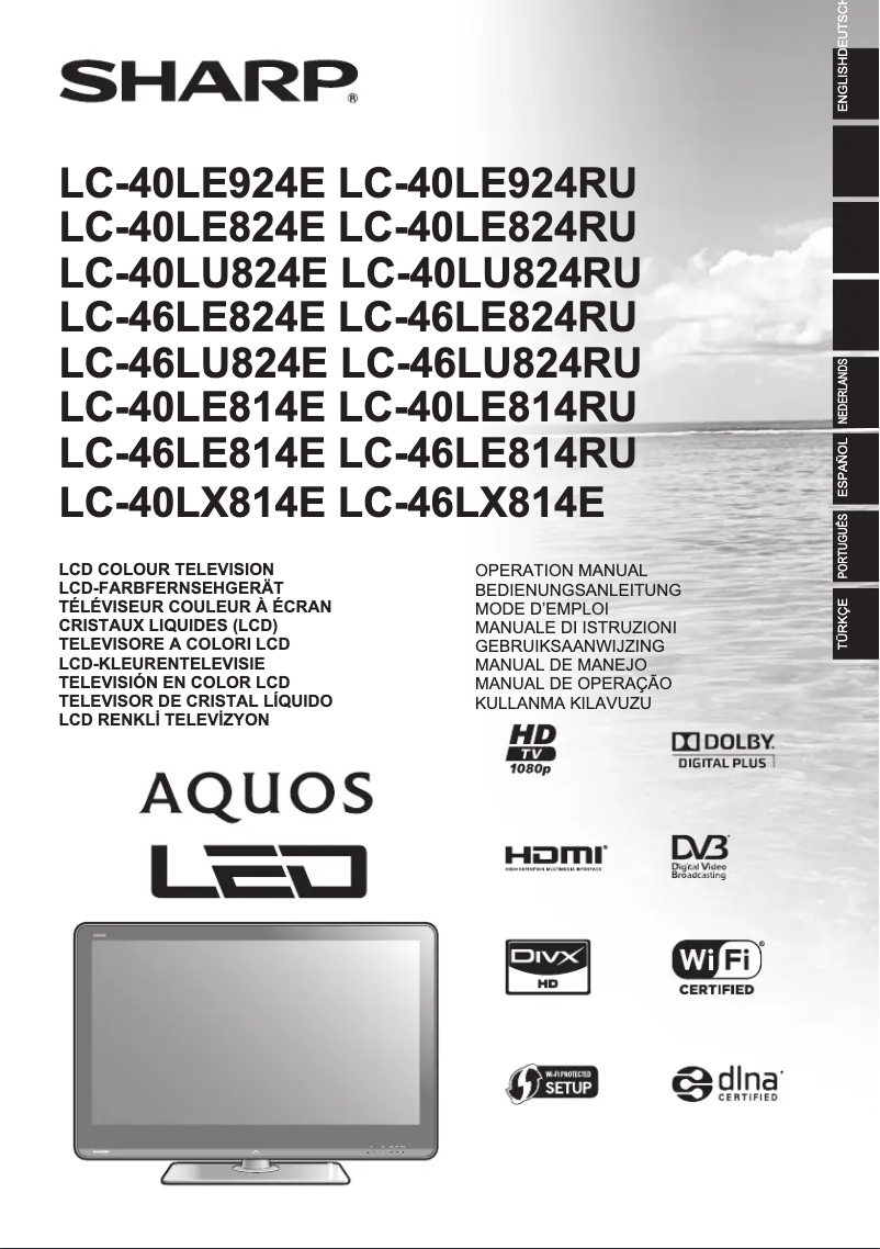 Page n°1 - Manuel utilisateur Sharp LC-46LE824E