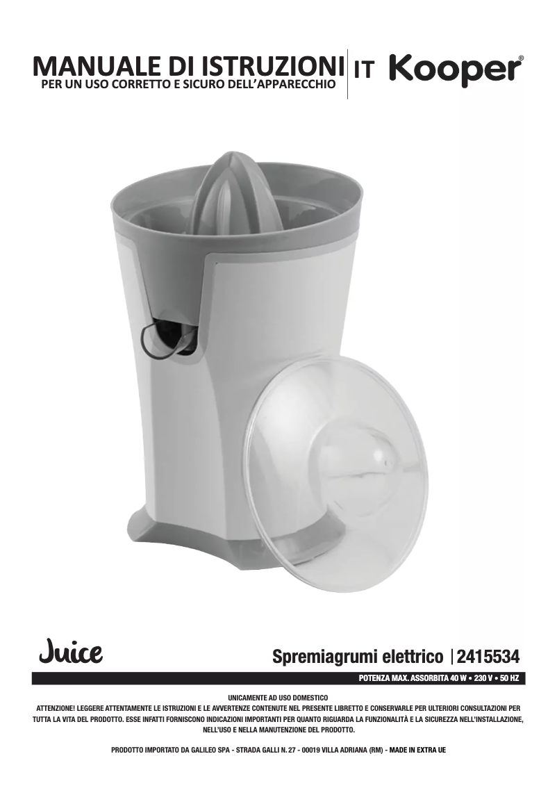 Image de la première page du manuel de l'appareil 2415534