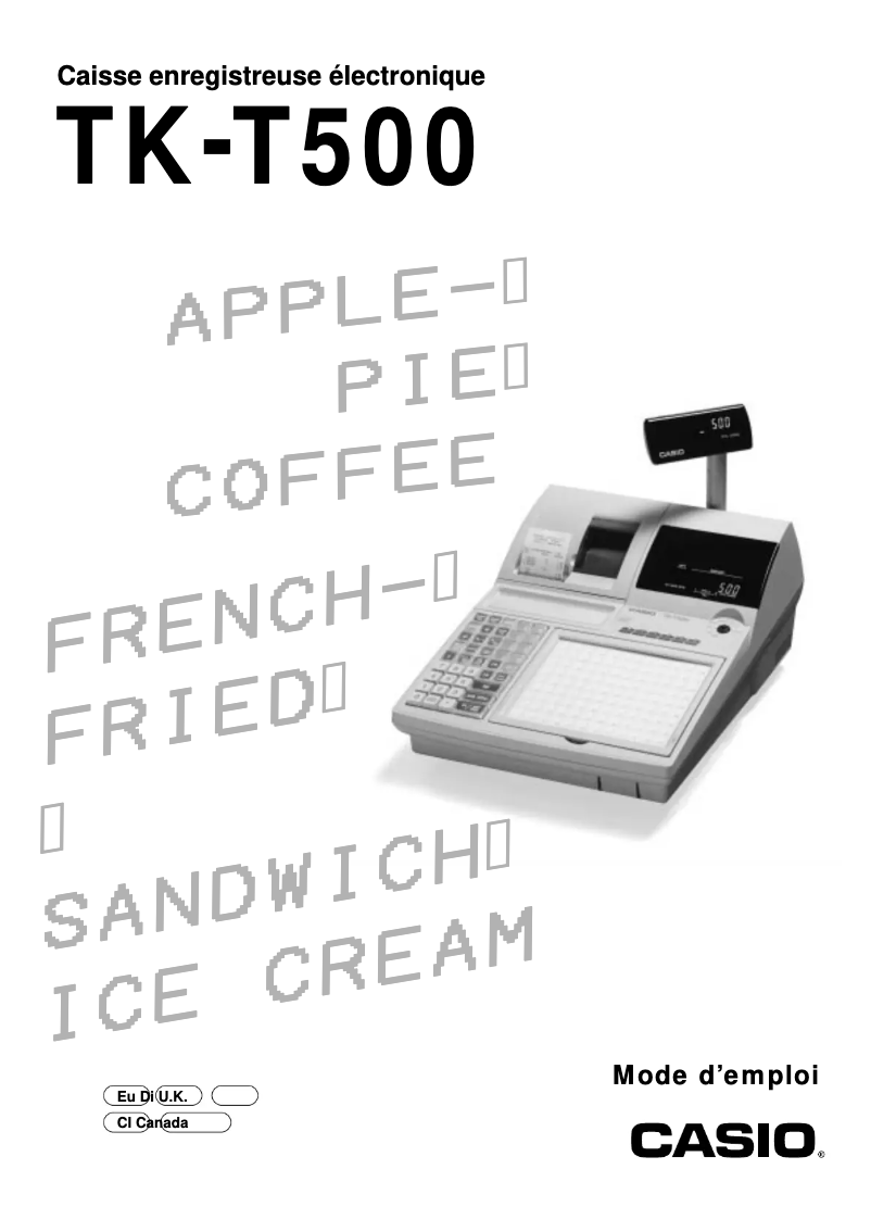 Page 1 de la notice Manuel utilisateur Casio TK-T500