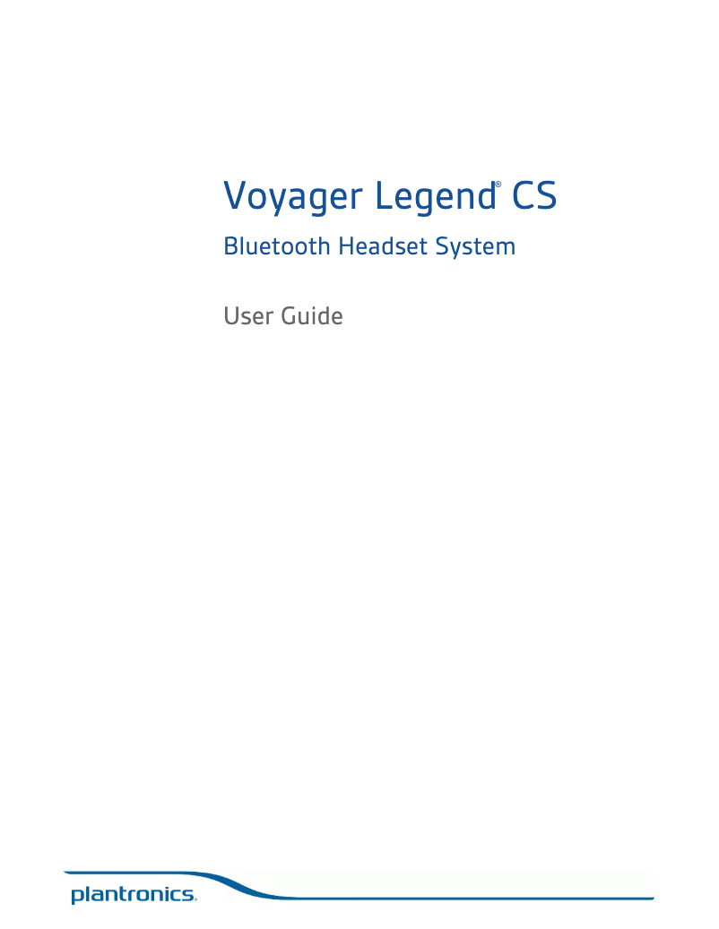Imagen de la primera página del manual del dispositivo Voyager Legend CS