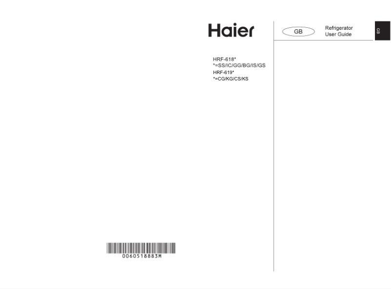 Page n°1 - Manuel utilisateur Haier HRF-619KG