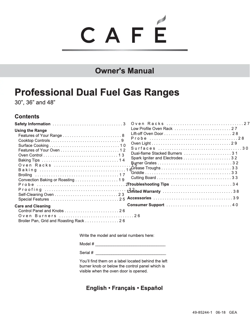 Página 1 del manual Manual de usuario GE C2Y366P4MW2
