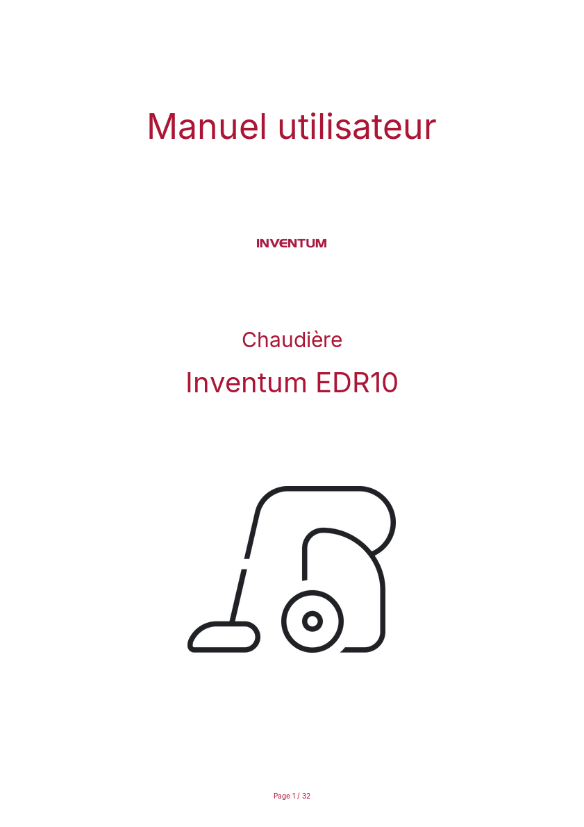Image de la première page du manuel de l'appareil EDR10
