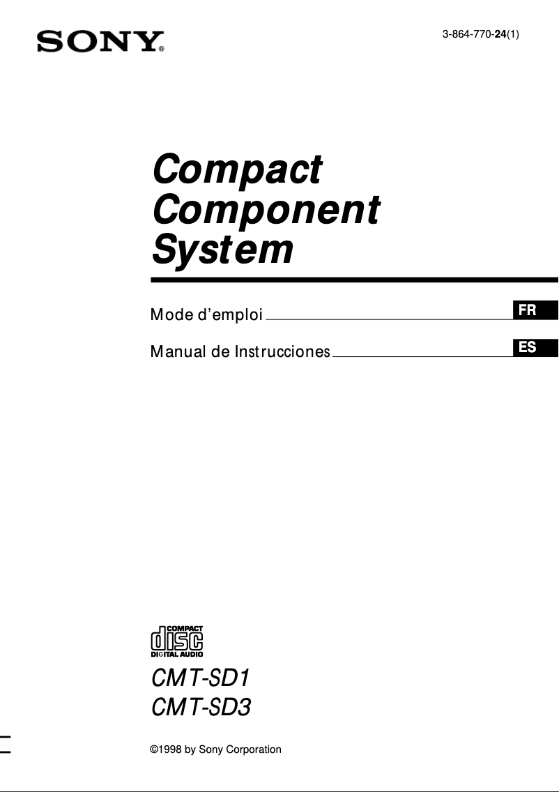 Image de la première page du manuel de l'appareil CMT-SD1