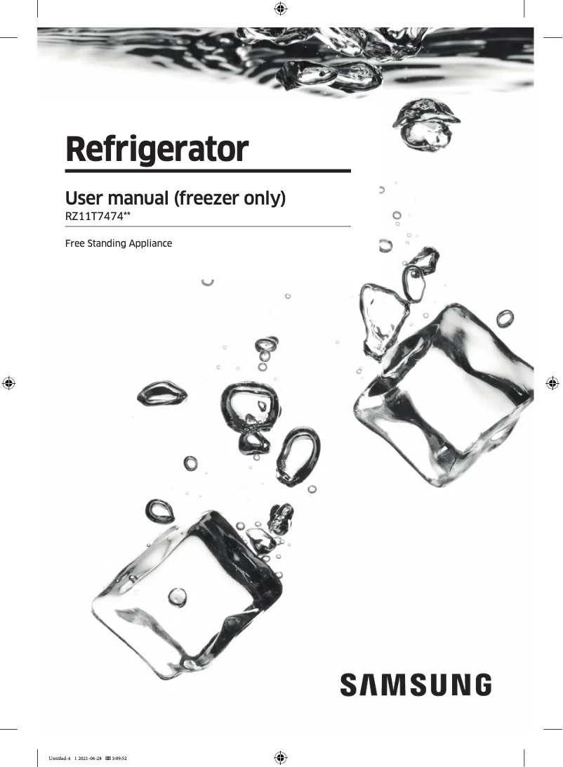 Page 1 de la notice Manuel utilisateur Samsung RZ11T7474AP