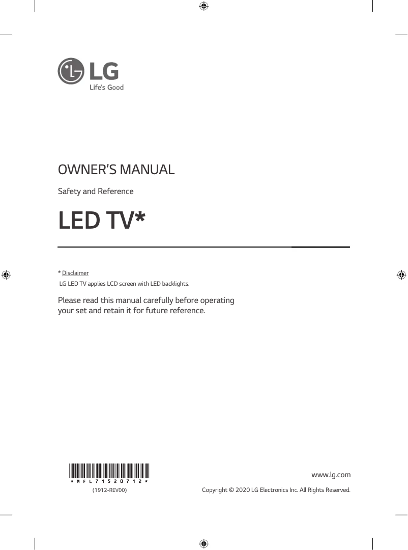 Page 1 de la notice Manuel utilisateur LG 75NANO85TNA