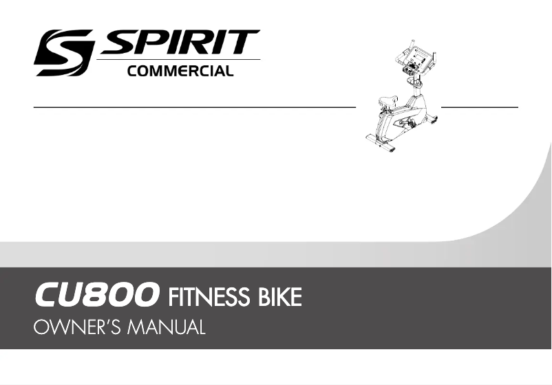 Page 1 de la notice Manuel utilisateur Spirit Fitness CU800