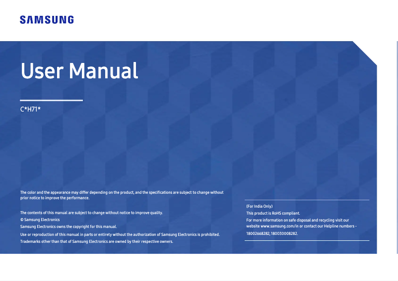 Page n°1 - Manuel utilisateur Samsung C27H711QEC