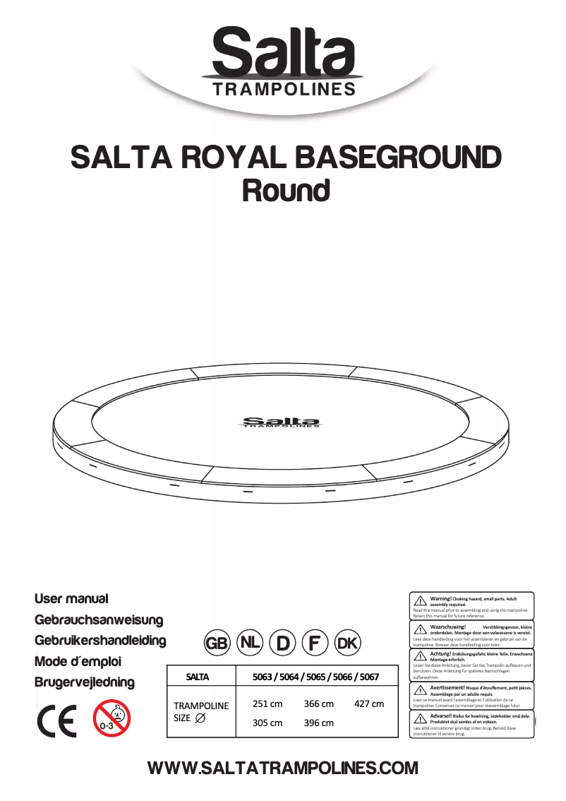 Page n°1 - Manuel utilisateur Salta Royal Baseground 251 cm
