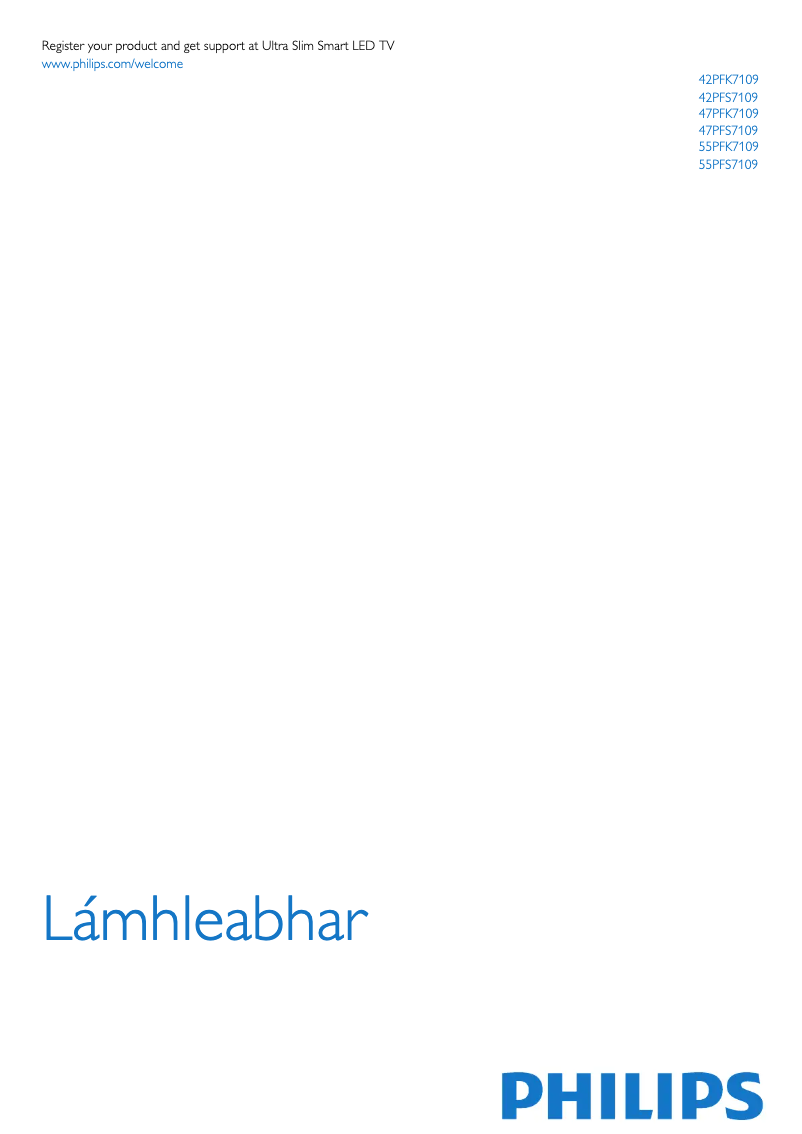 Page 1 de la notice Manuel utilisateur Philips 55PFK7109