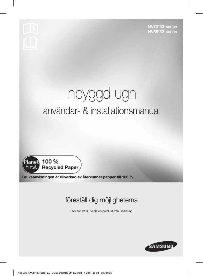 Page n°1 - Manuel utilisateur Samsung NV70H3340RS