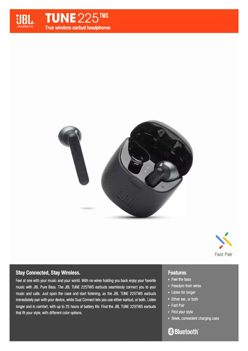 Image de la première page du manuel de l'appareil Tune 225TWS