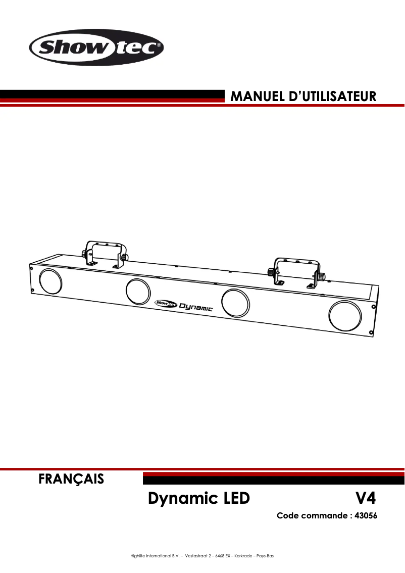 Page 1 de la notice Manuel utilisateur Showtec Dynamic LED