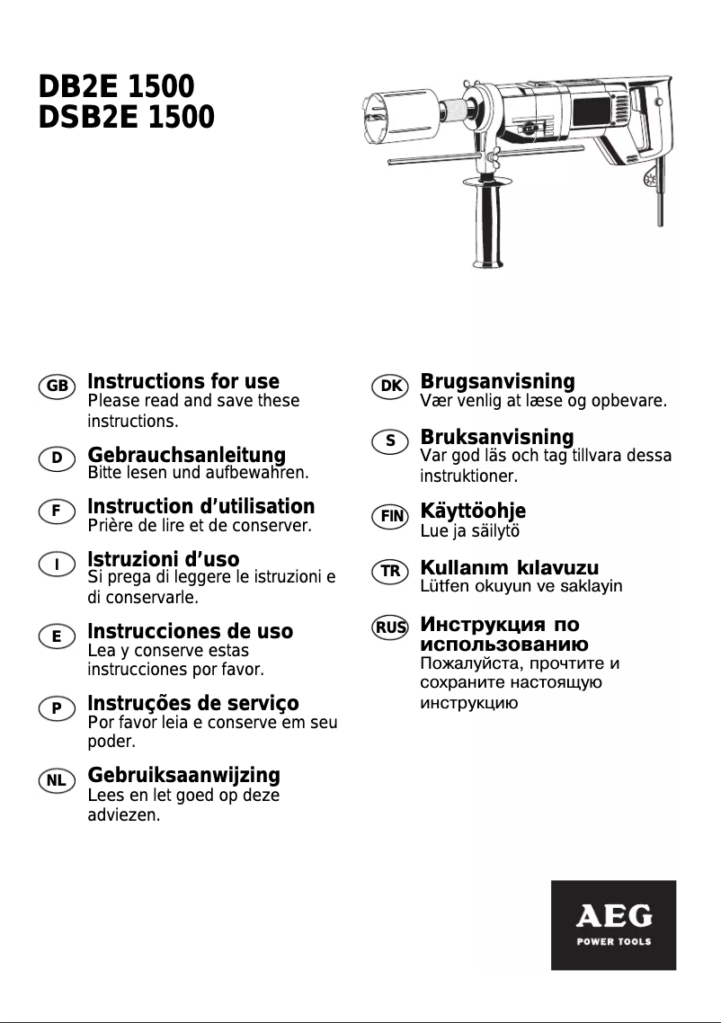 Image de la première page du manuel de l'appareil DB2E 1500