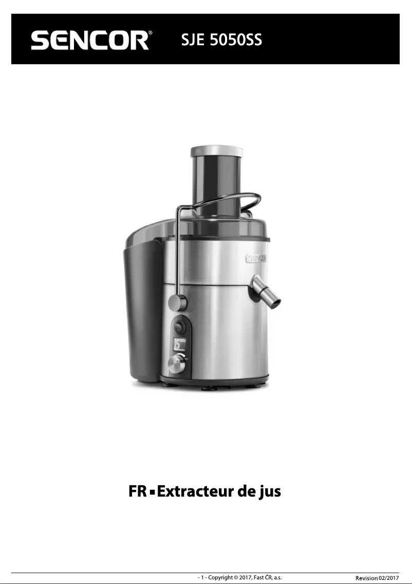 Page n°1 - Manuel utilisateur Sencor SJE 5050SS