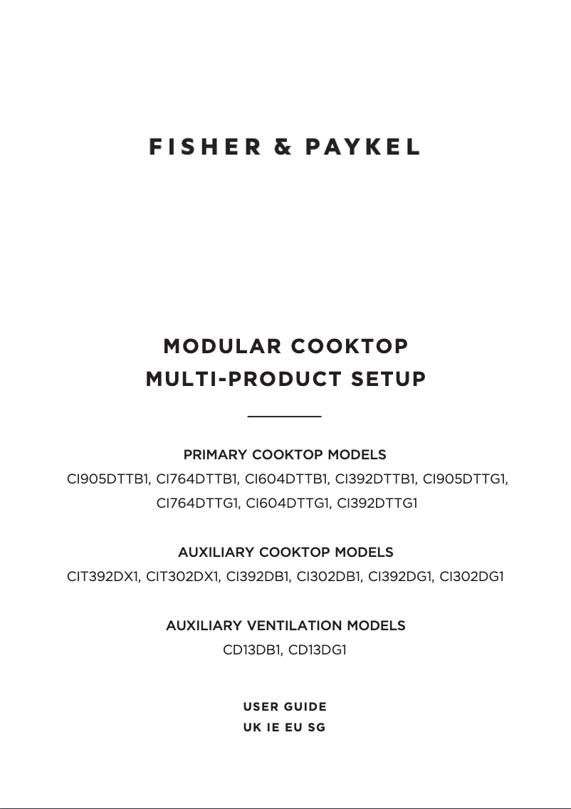 Page n°1 - Manuel utilisateur Fisher & Paykel CI302DB1