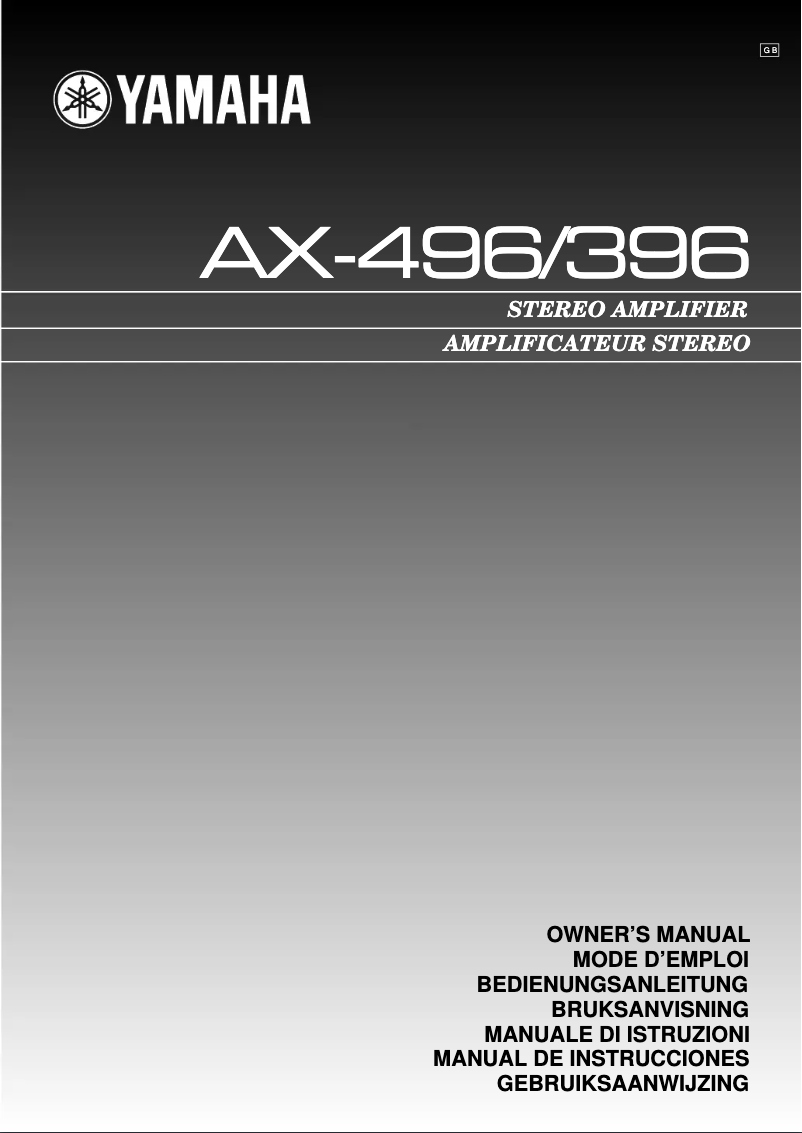 Page 1 de la notice Manuel utilisateur Yamaha AX-496