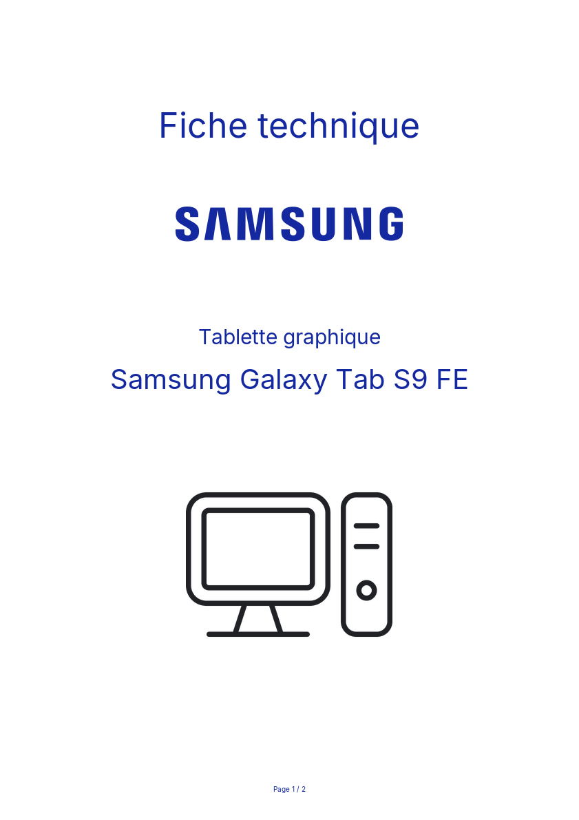 Image de la première page du manuel de l'appareil Galaxy Tab S9 FE