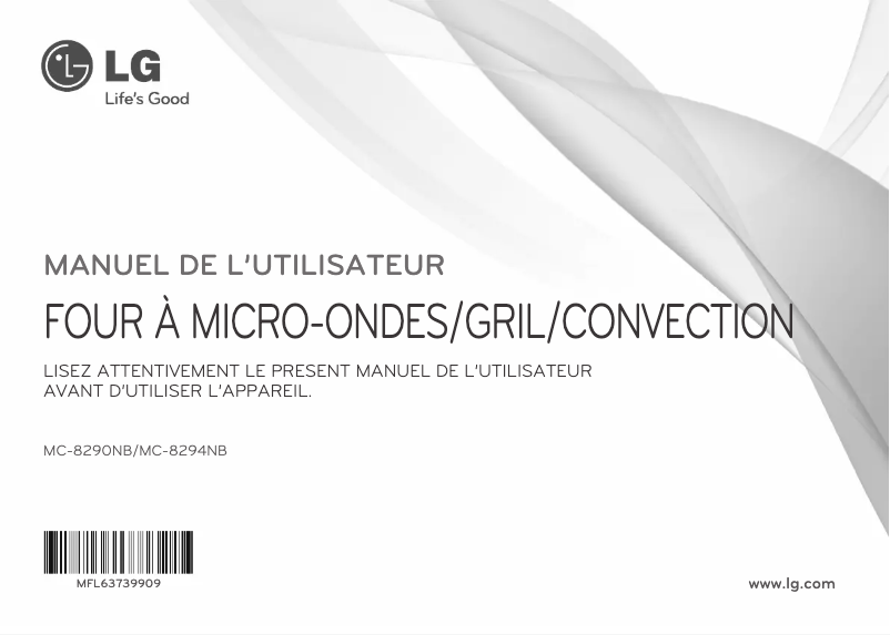 Page n°1 - Manuel utilisateur LG MC-8290NB