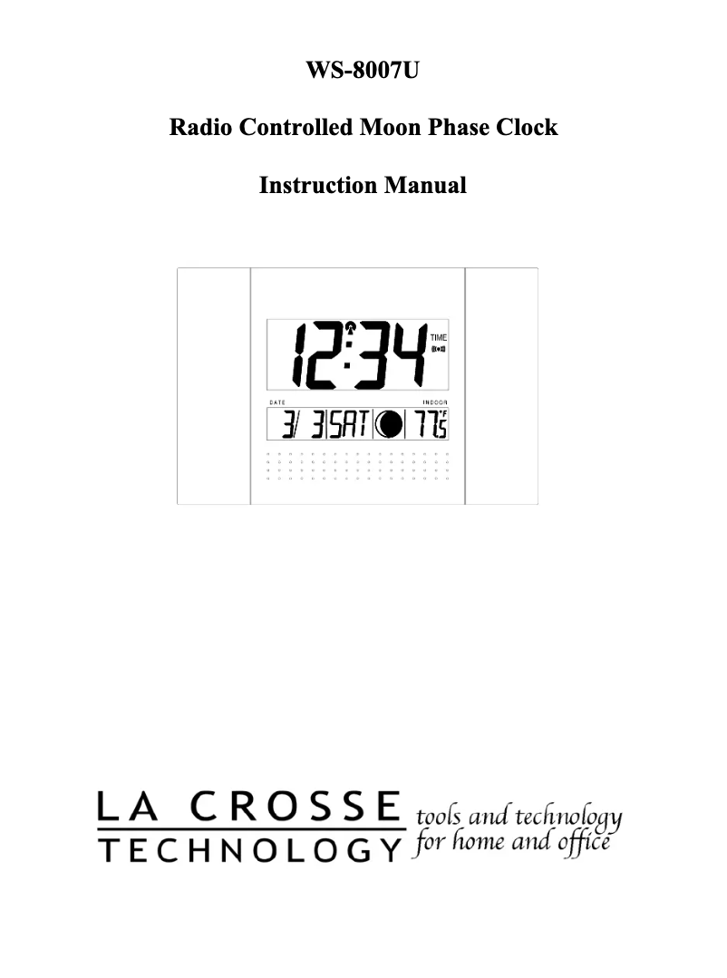 Page n°1 - Manuel utilisateur La Crosse Technology WS-8007U-C
