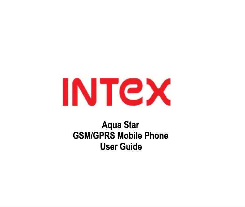Page 1 of the manual User Manual Intex Aqua Star