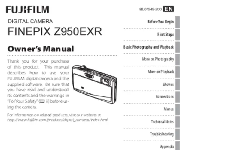 Page n°1 - Manuel utilisateur Fujifilm FinePix Z950EXR