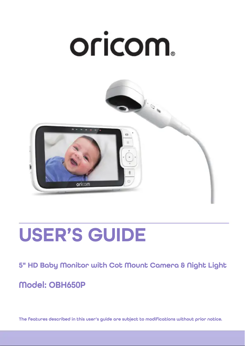 Page n°1 - Manuel utilisateur Oricom OBH500