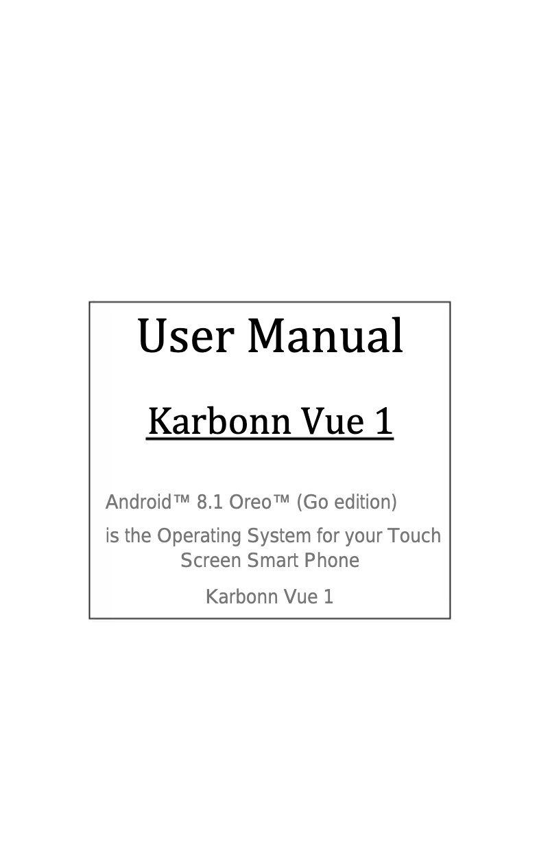 Page n°1 - Manuel utilisateur Karbonn Vue 1