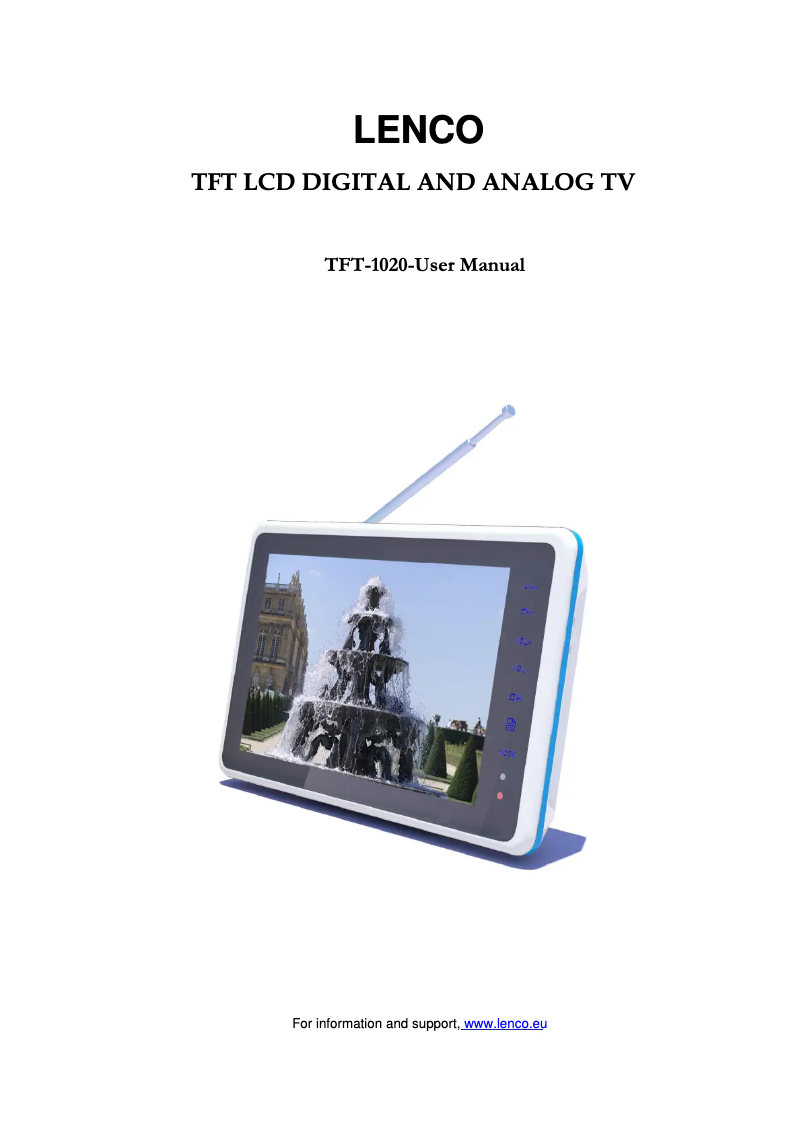 Page 1 of the manual User Manual Lenco TFT-1020