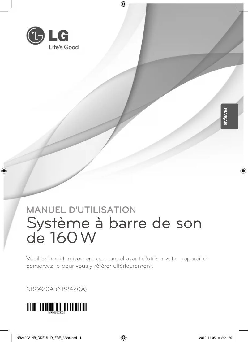 Page 1 de la notice Manuel utilisateur LG NB2420A