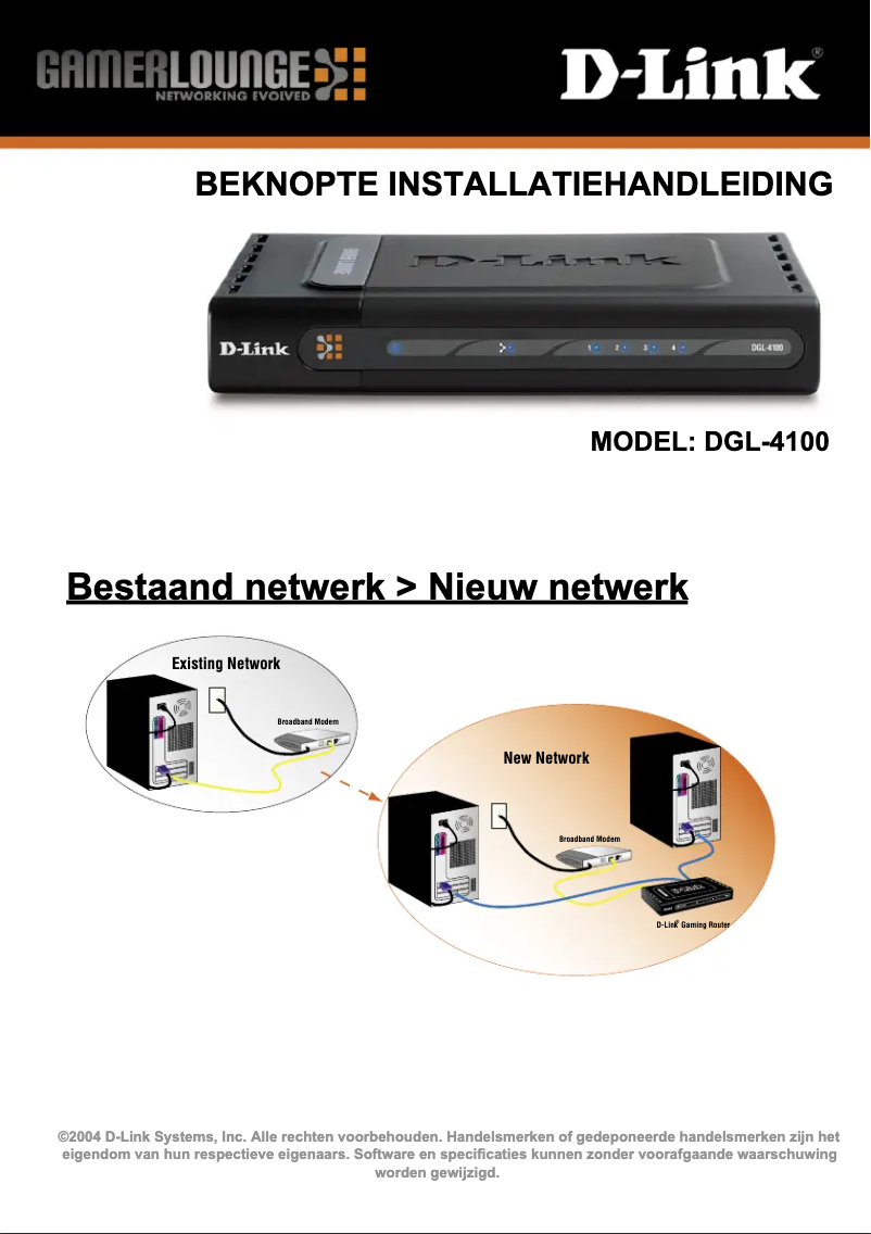 Image de la première page du manuel de l'appareil DGL-4100 QIG