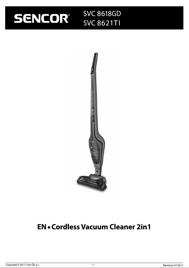 Page 1 de la notice Manuel utilisateur Sencor SVC 8618GD