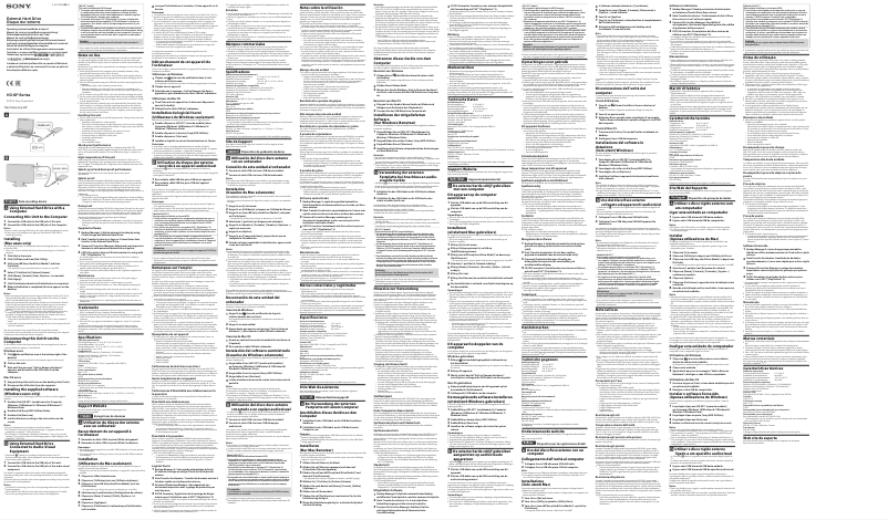 Page n°1 - Manuel utilisateur Sony HD-SP1