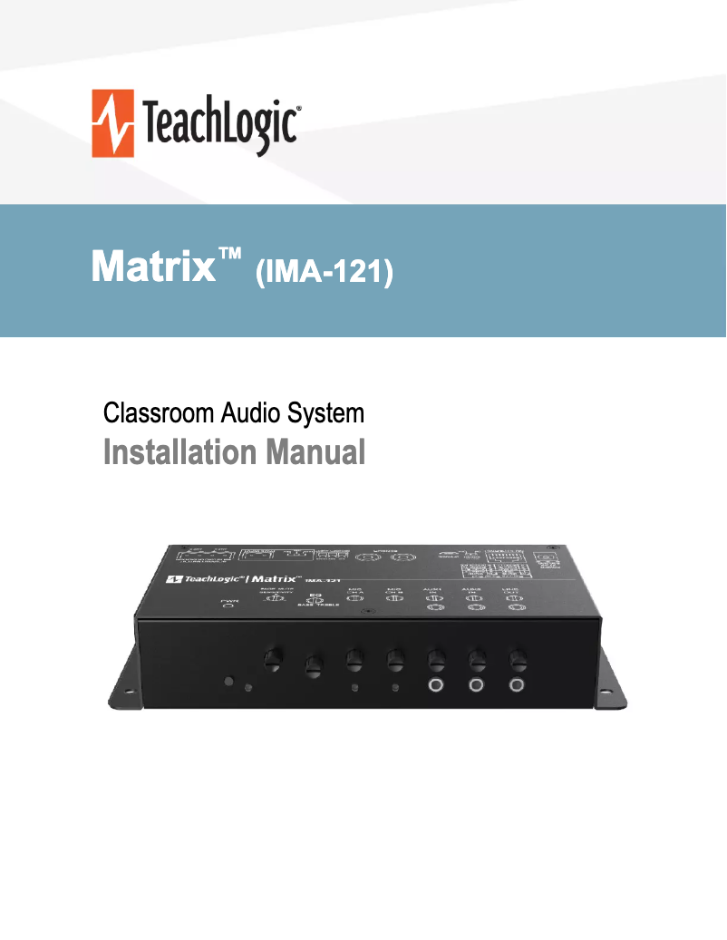 Page n°1 - Manuel utilisateur TeachLogic Matrix IMA-121