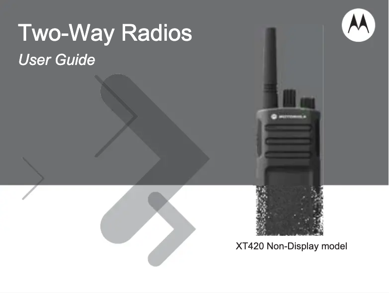 Image de la première page du manuel de l'appareil XT420