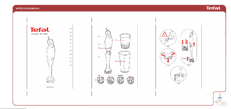 Page n°1 - Manuel utilisateur Tefal Click & Mix HB6001DE